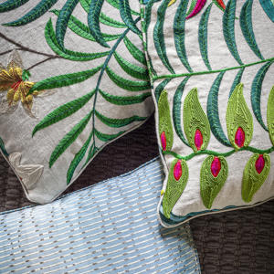 leaf print cushion